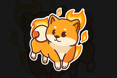Shiba Inu God cool cute design dog elegant fire logo mascot mascotlogo shibainu