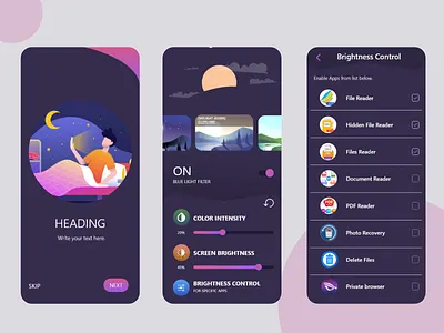 blue light filter ui ui design uidesign uiux
