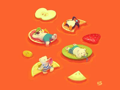 Pool Party character illustration kids illustration