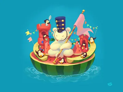 Melon Castle character illustration kids illustration