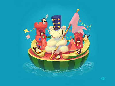 Melon Castle character illustration kids illustration