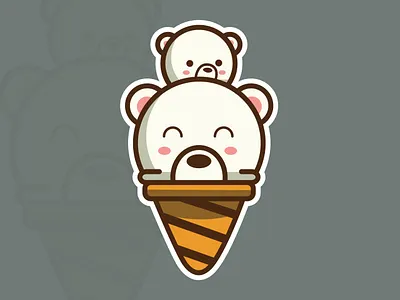 Polar Bear Ice Cream bear cute design icecream logo mascot mascotlogo