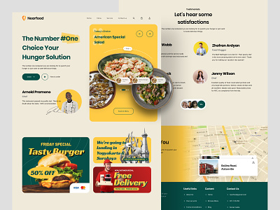 Nearfood - Food Delivery Landing Page chef cooking delivery eat eating food food and drink food delivery food delivery landing page food order foodie landing page menu restaurant salad uiux web web design website website design