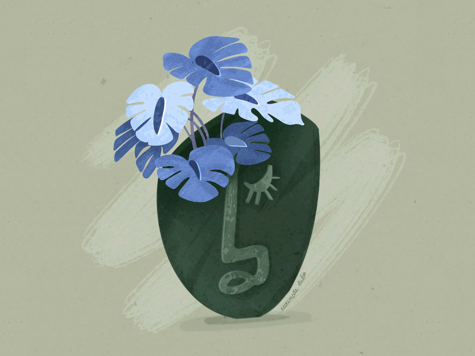 Face vase animation design flowers gif graphisme illustration procreate