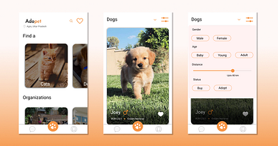 Pet adoption design pet pet adoption pet app user experience