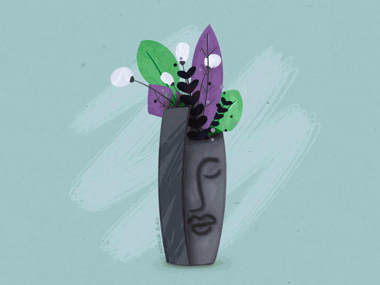 Face vase Vol.2 gif illustration procreate