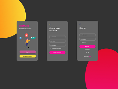 VIBE MUSIC - UI Design app dailyui design mobile mobileui music ui uidesign