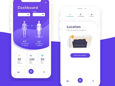 Fitness measurement mobile app mobile app mobile ui