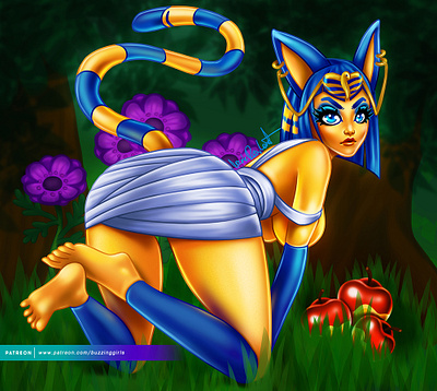 Ankha | Animla Crossing artwork artworks digital digital painting girls illustration illustration art pinup girl sexy sexy girl