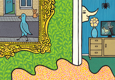 Inside. Outside. comic painting