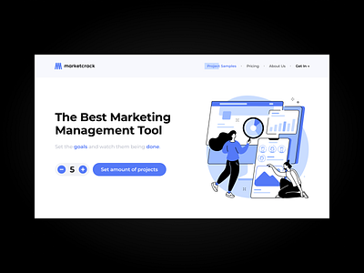 Marketcrack Landing Page concept design typography ui ux