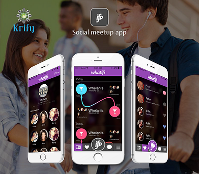 Whatify branding dating app design datingapp design illustration ui ux