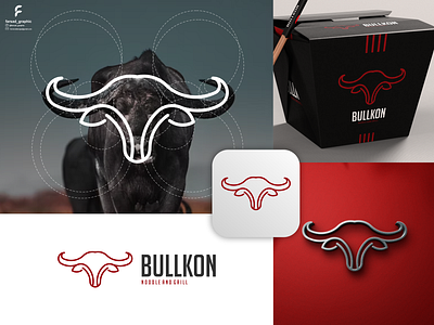 Bullkon Logo animals awesome branding bull clean corporate branding design golden ratio illustration inspirations line logo logodesign minimal modern simple typography vector