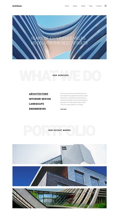 Archifacts - Web Design Concept architecture design minimal web web design webdesign website website concept website design