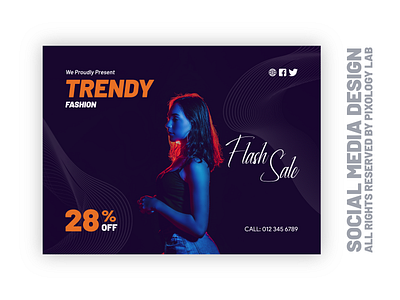 Trendy Fashion Flash Sale Banner banner branding design fashion flash sale illustrator poster promotional banner promotional design promotional flyer sale banner social media design typography