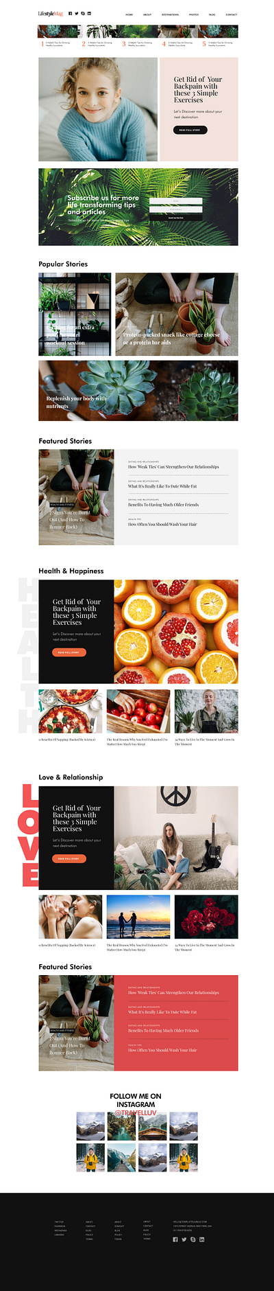 Lifestyle - Blog/Magazine design lifestyle lifestyle blog minimal web design webdesign website concept website design