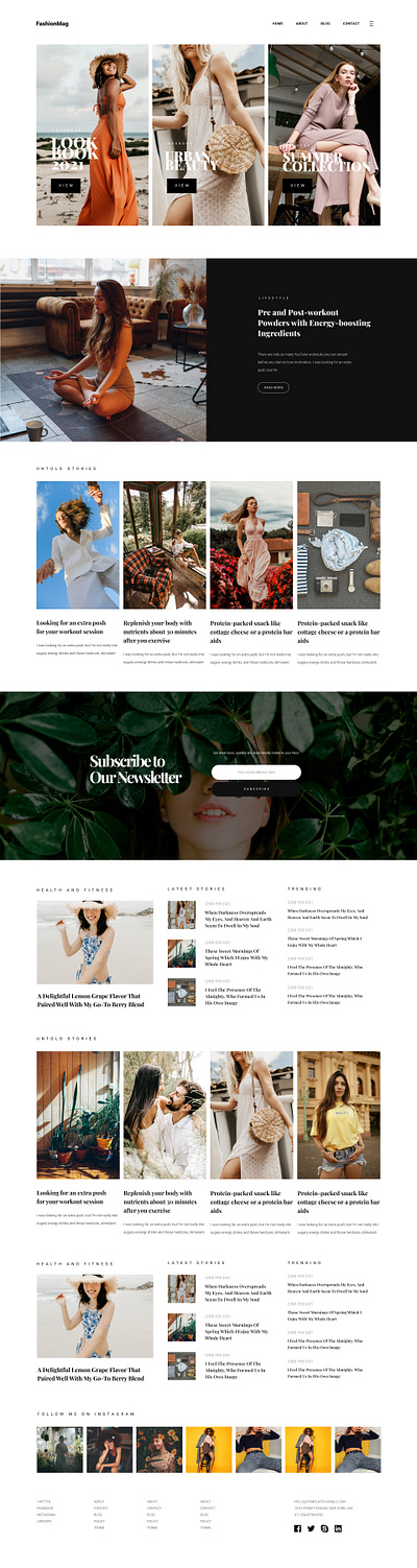 Fashion Blog Template fashion lifestyle blog minimal web design webdesign website website concept website design