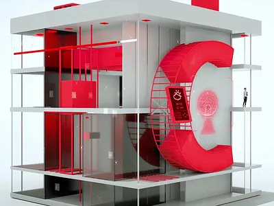 FTC logo animation 3d 3d animation animation architecture branding building c4d cinema4d colors design home house illustration logo motion graphics octane red smart home technology