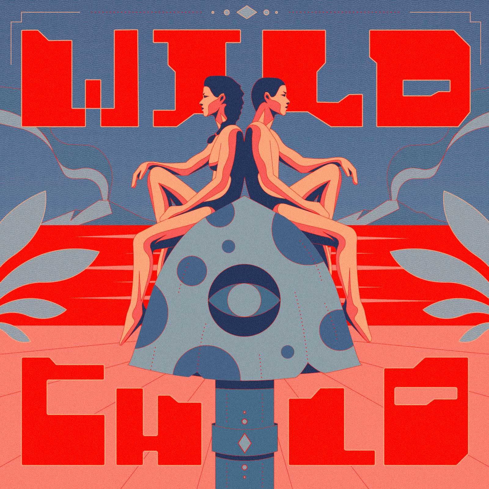 Wild Child band beach black keys gig illustration lettering line art man mushroom nature ocean plant psychedelic retro type typography vector volcano water woman