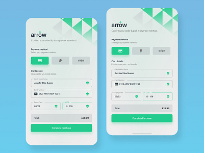 Arrow - Confirm & Checkout app checkout clean confirm confirmation design app min minimal minimalist mobile payment payments shopping shopping cart simple ui ui ux ui design uidesign