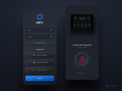 Smart home Login app design bold color clean creative dark ui design figma glassmorphism login page mobile app mobile ui smart home smarthome ui ui ux ui design user interface design