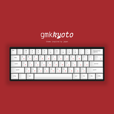 GMK Kyoto art board branding computer design gmk japan keyboard keyboards keys kyoto mechanical keyboard minimal mockup mockup design mockups peripheral peripherals prototype red switch