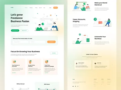 Business Landing Page business dashboard feature footer header homepage icon illustration landing page line illustration project testimonial webapp website