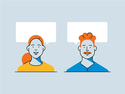 Character concept character comparison design flat gender hair housing illustration lines simple thought bubble