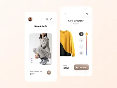 Clothes Shop Concept App app app design art branding clean clean ui clothe clothes clothes shop concept design graphic design inspiration light ui minimal product page shop shopping ui ux