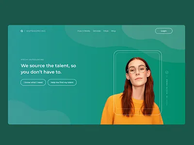 Outsourcing design dribbble landing page ui ui ux uidesign uiuxdesign web