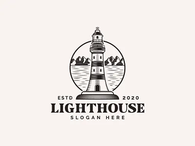Lighthouse logo design design graphic design lighthouse lighthouse logo lighthouses logo logo design branding logo sell logodesign logomaker logos logotype minimalist logo vector vintage vintage badge vintage design vintage font vintage logo