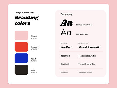 Design system branding design app design system femenine style instagram mobile uiux