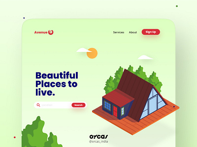 🏡 Real Estate Landing page | UI UX application illustration orcas india real estate ui ui ux uidesign uiux uxdesign web application design web design web ui