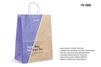 Paper Bag PSD Mockups Set bag bag design branding design layered mock up mockup mockup psd mockup template packaging paper bag psd set shopping shopping bag template