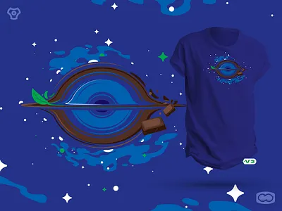 Sztuka Łączenia - T-shirt no. 3 black hole chocolate design illustration plum space tshirt tshirt art vector śliwka
