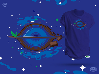 Sztuka Łączenia - T-shirt no. 3 black hole chocolate design illustration plum space tshirt tshirt art vector śliwka