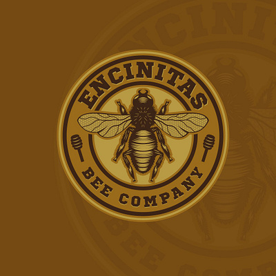 Encinitas Bee Company branding illustration logo vector