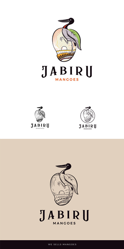 Jabiru Mangoes branding illustration logo vector