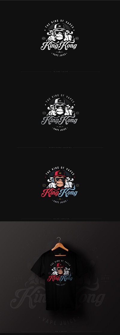 King Kong Vape Juice branding illustration logo vector
