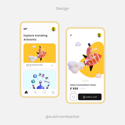 Artworks exploring app design minimal ui ux vector