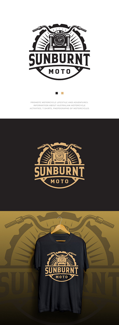 Sunburnt Moto branding illustration logo vector