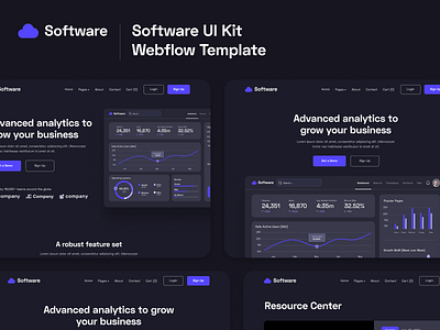 Presentation | Software Webflow Template & UI Kit b2b saas b2c saas cloud home homepage landing landing page landingpage saas software startup tech tech startup template web app web design webdesign webflow website