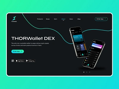 THOR Wallet Homepage Design app design crypto crypto app crypto wallet design homepage interface managing crypto modern design saas ui ui design ui designer web design web designer website design