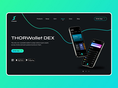 THOR Wallet Homepage Design app design crypto crypto app crypto wallet design homepage interface managing crypto modern design saas ui ui design ui designer web design web designer website design