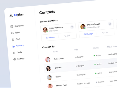 Airplan | Contacts contacts oa pc saas web