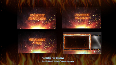 Fire Twitch Animated Stream Package - [Animated] branding fiverr fiverr design stream overlay streamer twitch twitch overlays