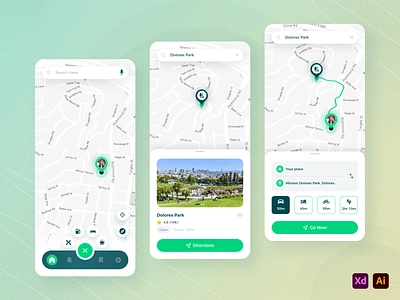 Map & Navigation 🧭 App UI Kit app concept app design app designer app development app ui bike branding drive app map map and navigation map app mobile app design navigate app navigating app navigation navigation app route tracker tracking app ui ux design