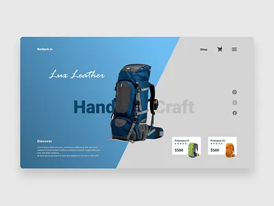 Online Backpack Shop Website UI Design backpack website ecommerce ecommerce design ecommerce shop ecommerce website ecommerce website design ui ui design ui ux user interface design website design