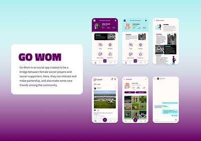 App - Go Wom app app design design football soccer soccer app social app ui ux