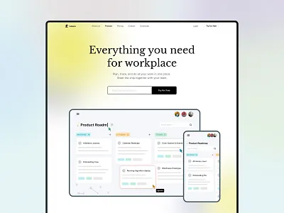 Hero || Product Roadmap Workspace Website Hero aurora best collaboration dashboad dashboard ui gradient gradients hero hero section mobile popular tools top typography ui uidesign ux web design website